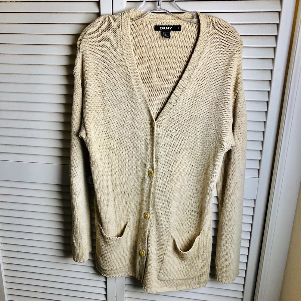 DKNY OVERSIZED BUTTON DOWN CARDIGAN